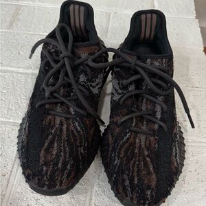 Yeezy Black and Brown Patterned Sneakers